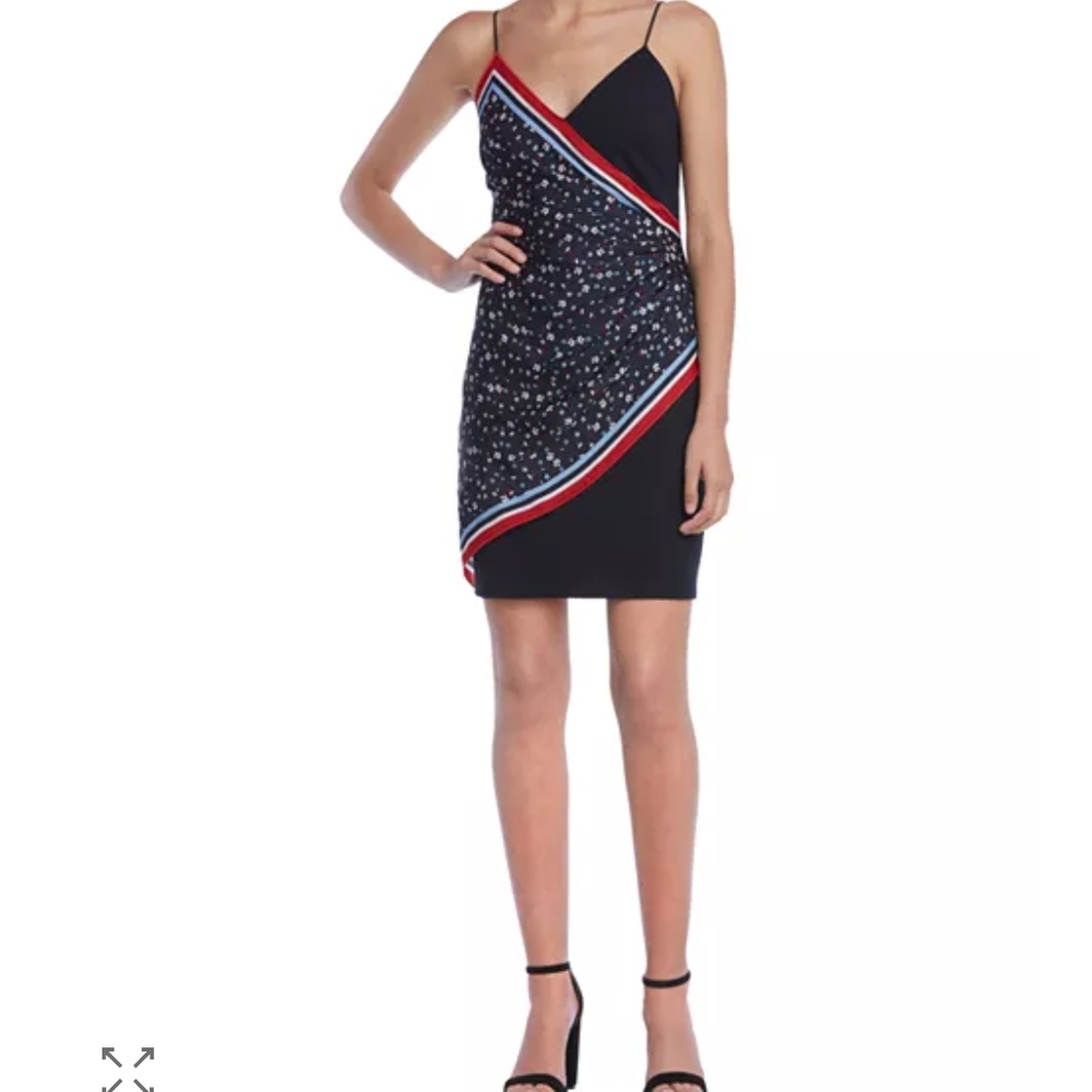 Bailey 44 Blue and Black Bodycon Mini Dress Spaghetti Strap